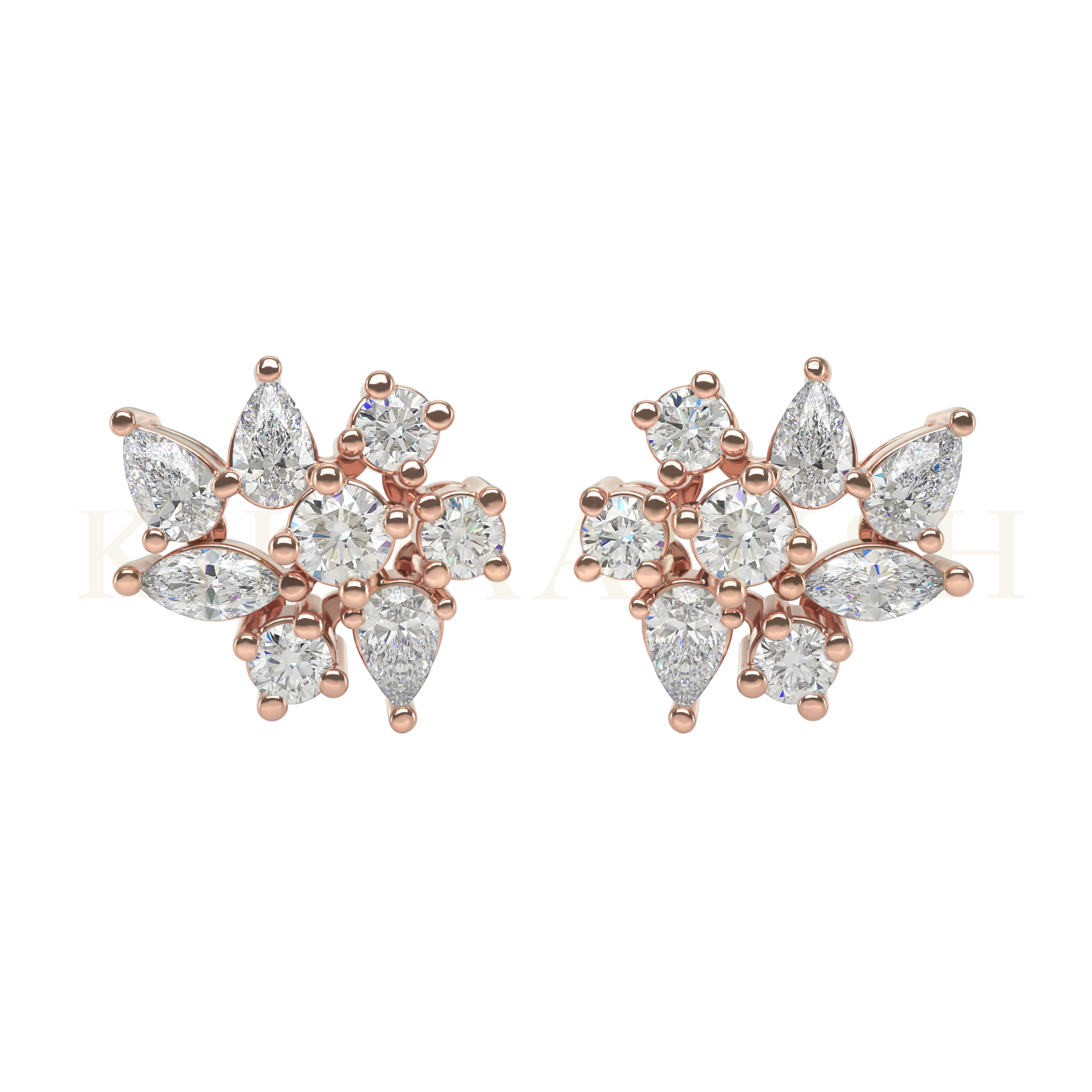  A pair of Oozing Elegance Diamond Earrings from Khwaahish.