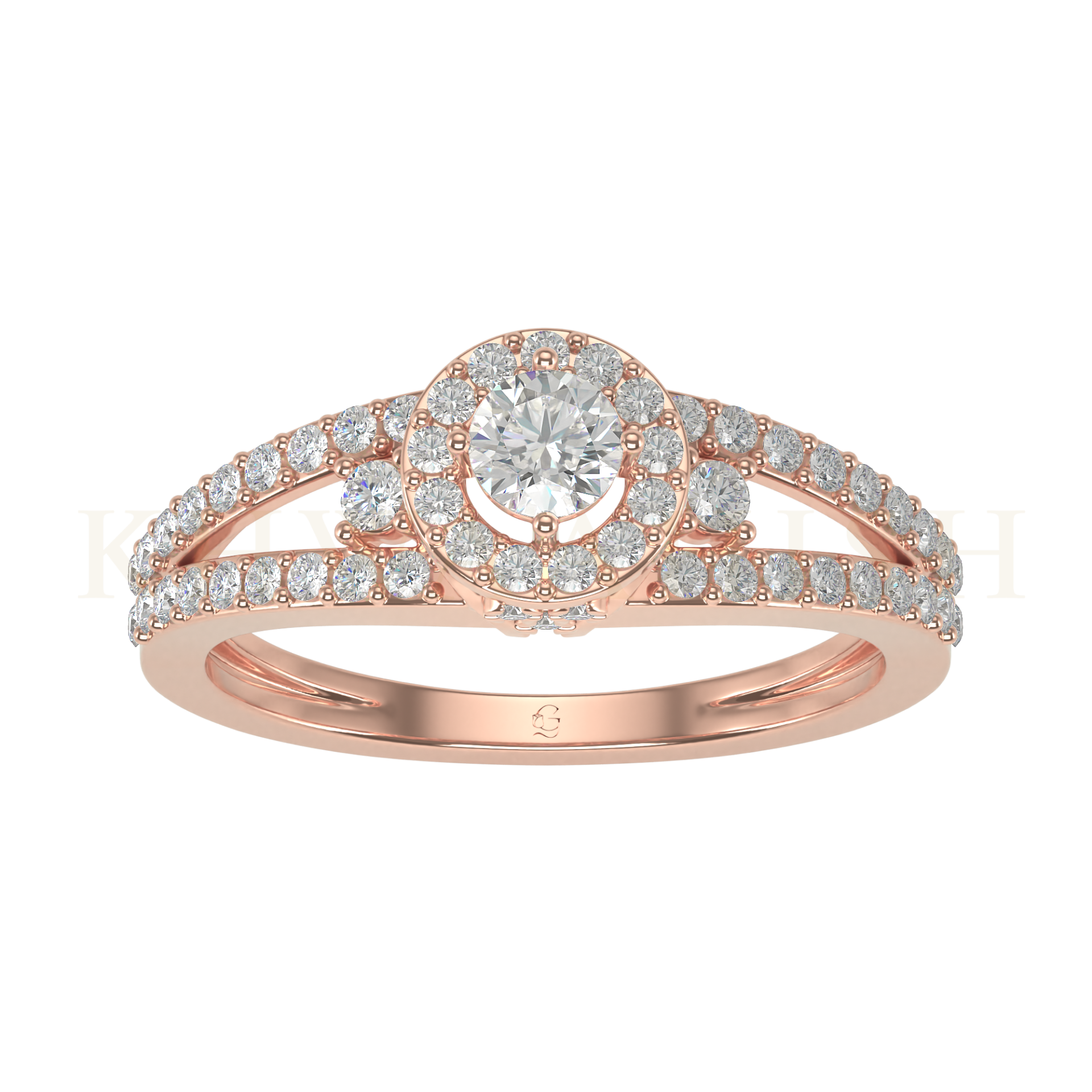 The Elevated Glory Solitaire Diamond Ring studded with 0.25ct solitaire diamond.